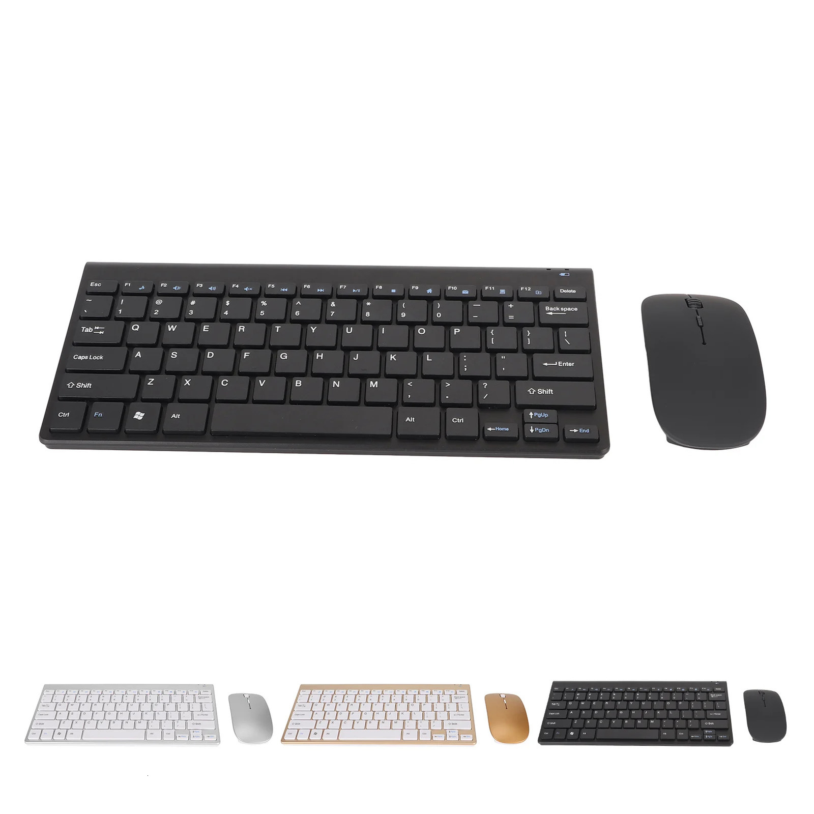 Wireless Keyboard Mouse Kit Slim Key Combo Portable Beautiful Power Saving Silent Button LED Indicator for Home 250213