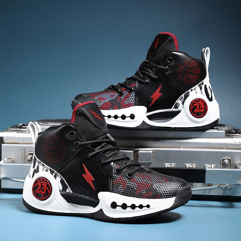 Children's Youth Basketball Shoes Sneakers Kids Professional Training Sport Boy Girl Basketball Shoes Happysteps Trainers With Large Sizes US13C-