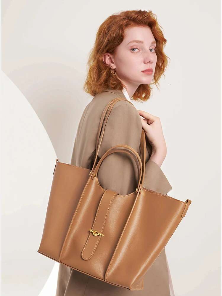 Gentle Woman Bag Genuine Leather Tote: Soft, Large Capacity Women's Handbag For Shopper Travel - Bolso Mujer