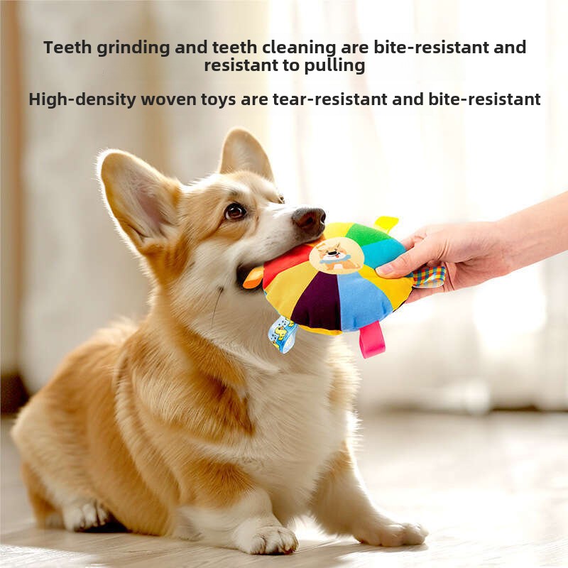 Squeaky Plush Flying Disc for Dogs Perfect for Self Play Tug and Chew Fun and Burning Off Energy