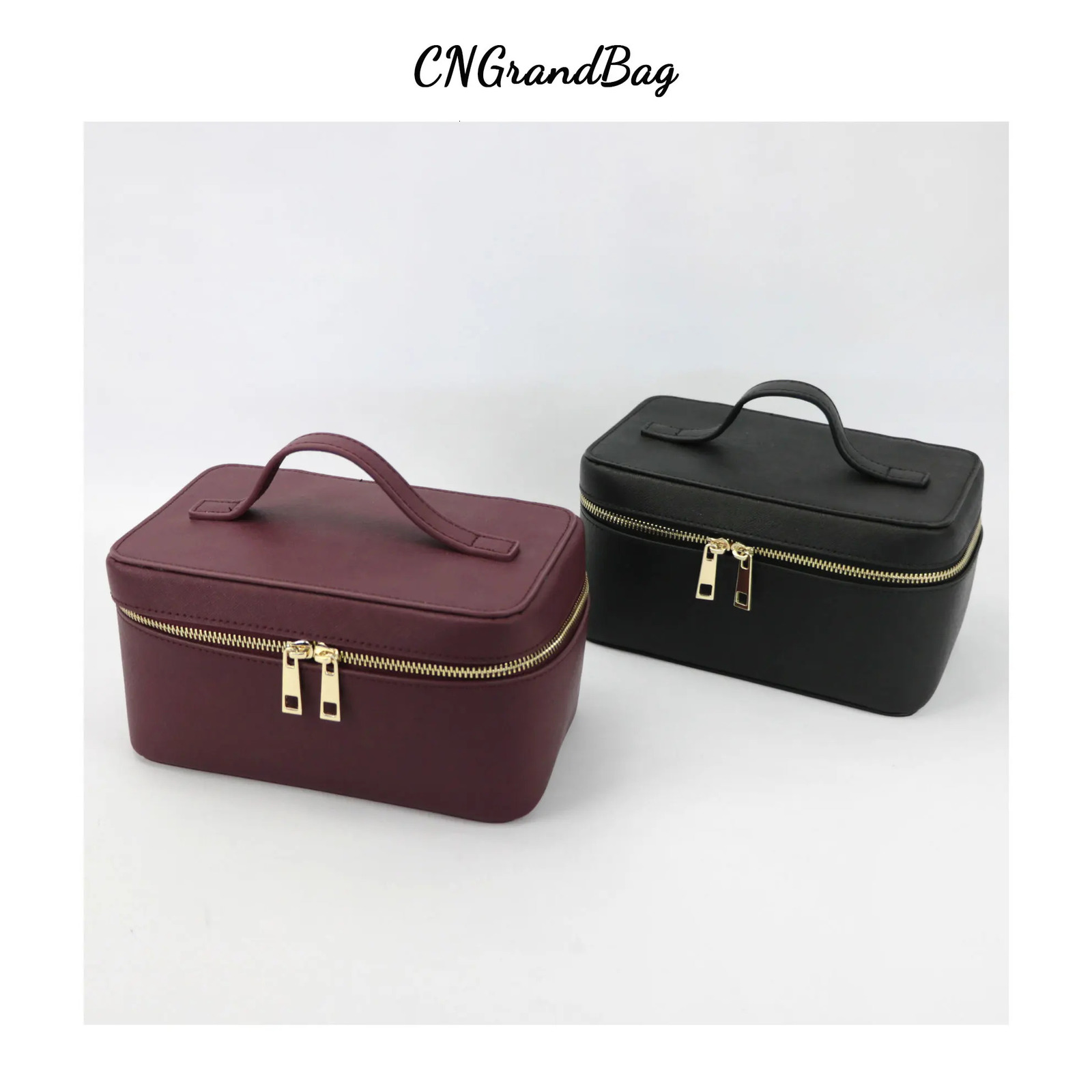 Ladies Saffiano Split Leather Travel Toiletry Case Bag Portable Hanging Makeup Organizer Box Dopp Kit Cosmetic Bag For Women 250214