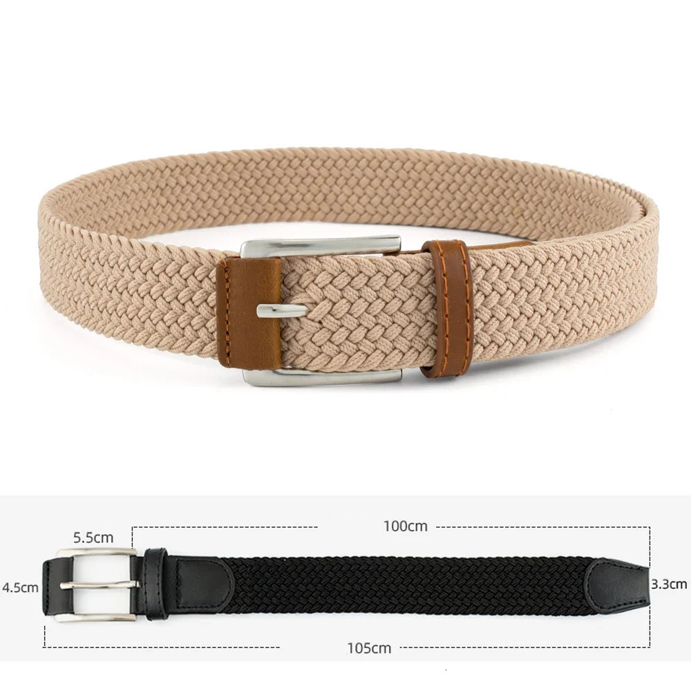 Stretch Woven Breathable Alloy Pin Buckle Belt for Men Women High Quality Casual Jeans Golf Canvas Multifunctional Outdoor 250213