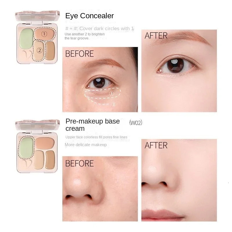 VEECCI Four Colour Concealer Palette Conceal Dark Eye Circles Pimple Marks Long Lasting Hydrating Concealer Cream 250222