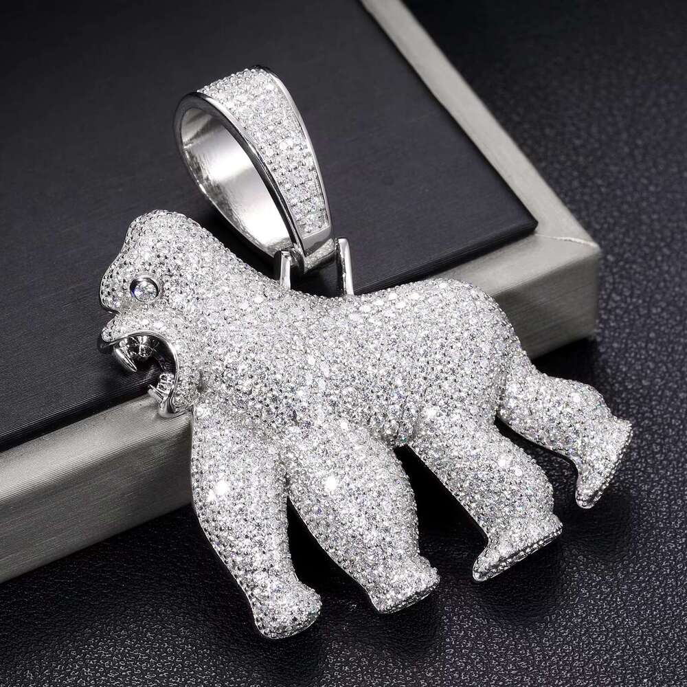 Full VVS Moissanite Iced Out Gorilla Pendant Bg Sterg Sier Pass Dia Test Hiphop Jewelry for Men