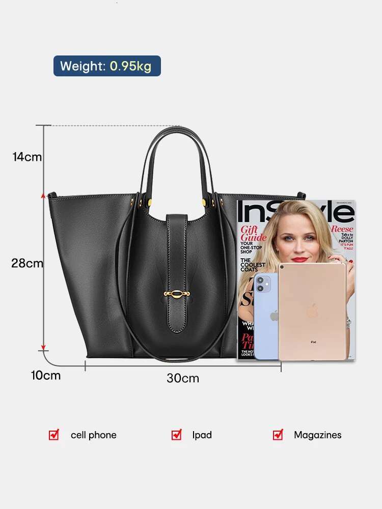 Gentle Woman Bag Genuine Leather Tote: Soft, Large Capacity Women's Handbag For Shopper Travel - Bolso Mujer
