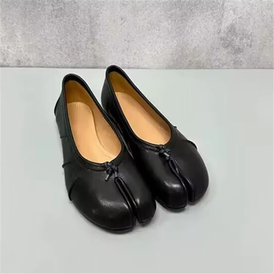 2024 New Pleated Women Ballet Flats Tabi Shoes Casual Slip-on Loafers Ladies Split Toe Leather hot Espadrilles Zapatillas