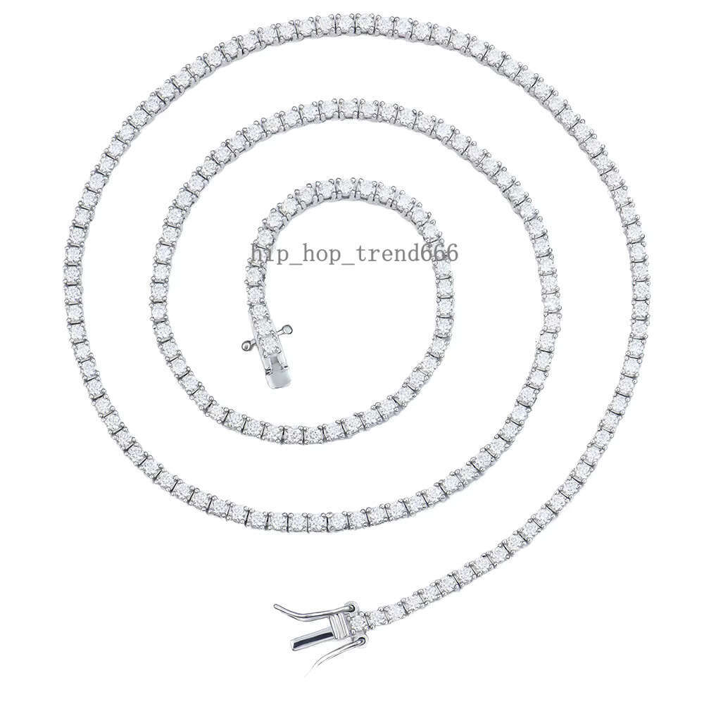 Wholesale 2mm S Iced Out Tennis k Chain Hip Hop Style Fine Necklaces and Bracelets with Moissanite