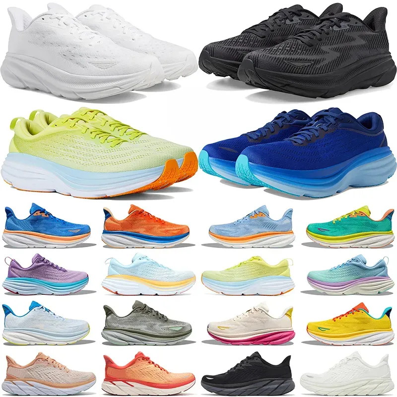 2025 designer shoes clifton 9 bondi 8 kawana running shoes for men women designer sneakers pink triple black white mens womens outdoor sports trainers size36-46