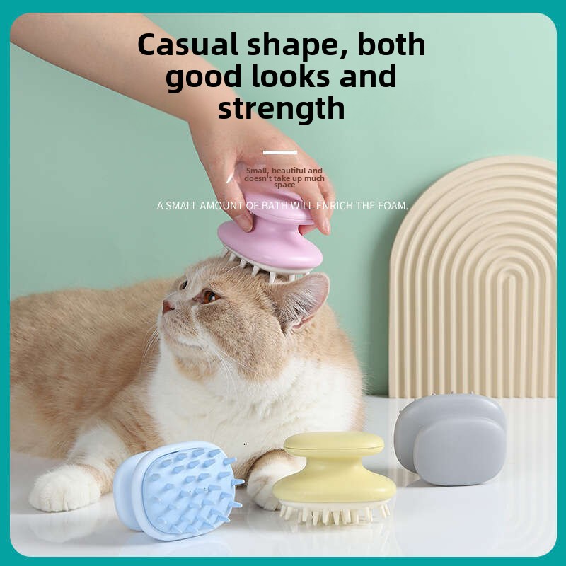 Comfortable Cat & Dog Grooming Brush with Soothing Soft Bristles for Easy Detangling