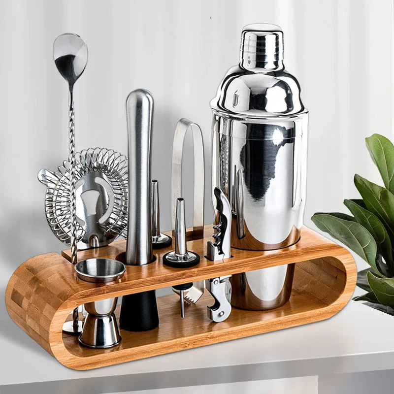 Mixology Bartender Kit 10Piece Bar Tool Set With Stylish Bamboo Stand Perfect Home Bartending Martini Cocktail Shaker 250218