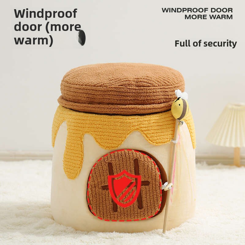 Multifunctional cat bed mat applicable all year round. Semi - enclosed pet sofa, warm cat hammock, suitable for both cats and dogs.