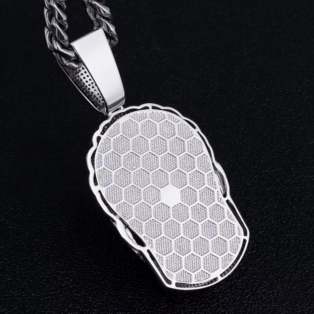 Michael Myers Certified Pendant Real Dia Necklace in White Gold With Tennis Chain for Your Boyfriend