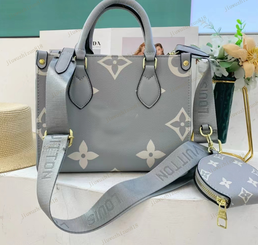 High Quality Onthego Luxurys Designers Bags Womens Handbags Purse Flower Tote Bag Ladies Casual Tote PVC Leather Shoulder Bags Female Big Purse