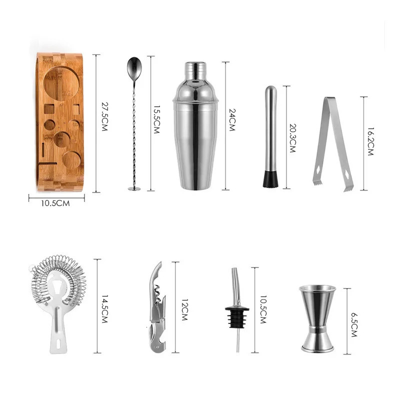 Mixology Bartender Kit 10Piece Bar Tool Set With Stylish Bamboo Stand Perfect Home Bartending Martini Cocktail Shaker 250218