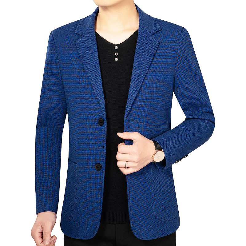 F223Autumn 2024 Elegant Businessmen's Blazer with Matching Pants Modern Middle Age Fashion