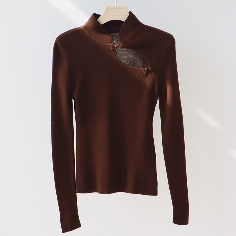 CEBB1 Women's Wool Blend Pleated Pullover with Soft Half Turtleneck