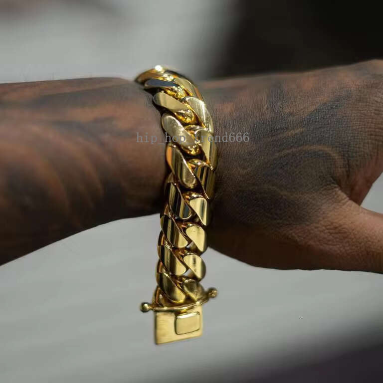 Hip Hop Jewelry Cadena Cubana Custom 10K 14K Real Solid Yellow Gold Miami Cuban k Bracelet for Men Women