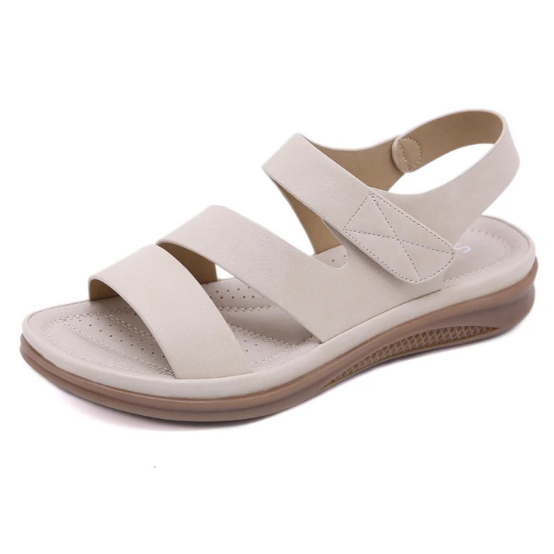 Womens casual sandals 2025 summer fish mouth womens wedge high heels slip on lightweight and comfortable beach shoes Zapatos De Mujer 250218