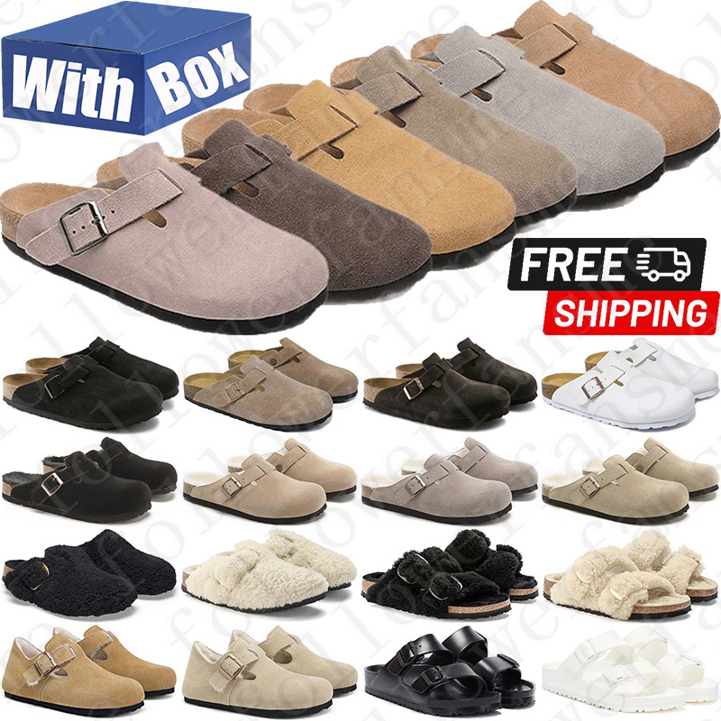 Free Shipping With Box Designer birkentocks clog sandals clogs heels slippers slides shoes for mens famous womens Boston sandal Arizona Flip Flops fashion