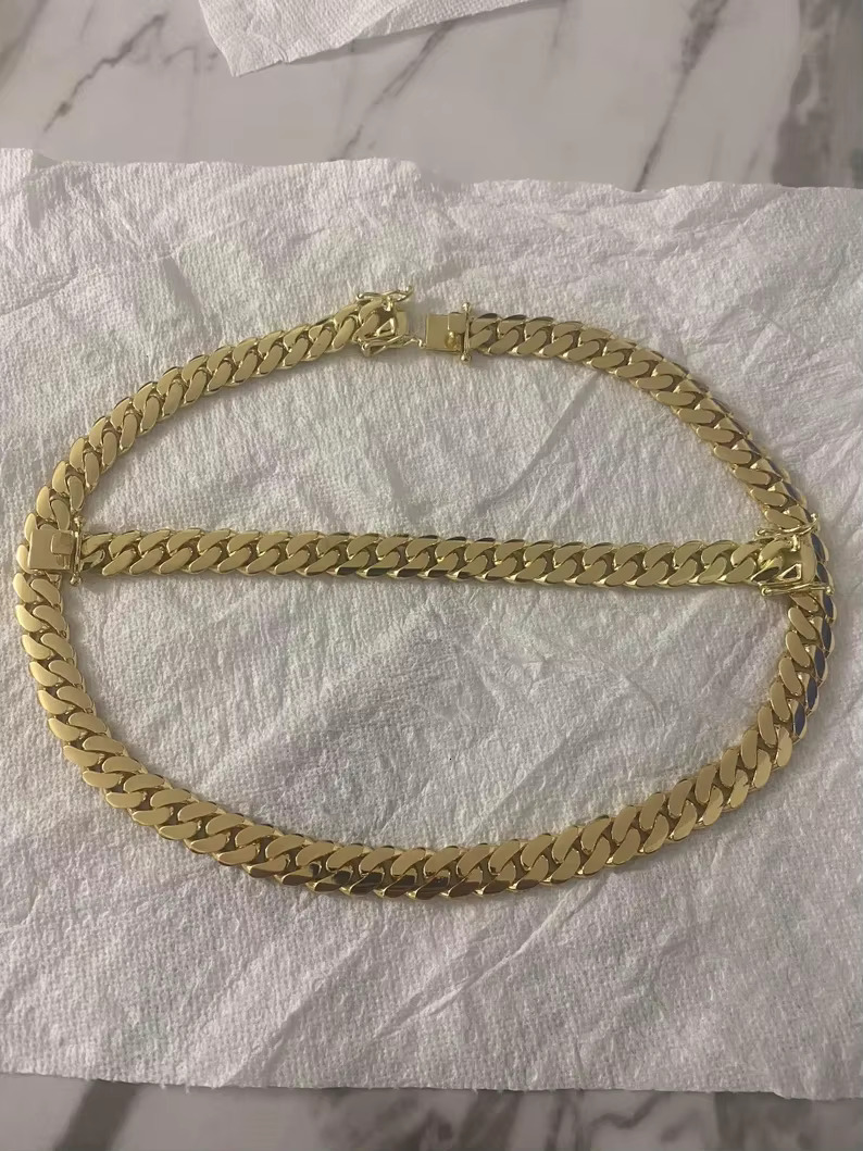 Plating Cuban k Chain Gold Plated Jewelry for Men's Fashion 50 Dia Tennis Necklace