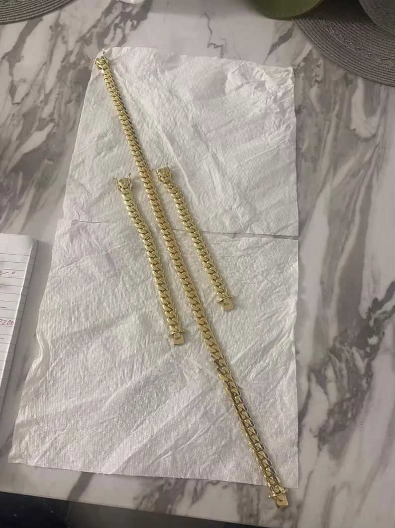 Plating Cuban k Chain Gold Plated Jewelry for Men's Fashion 50 Dia Tennis Necklace