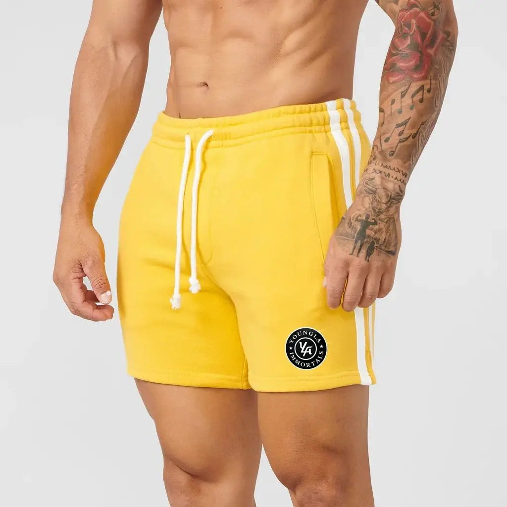 Mens Shorts Jogger Gym Sports Fitness Cotton Striped Printed Casual Outdoor Running Basketball Training Pants 250218