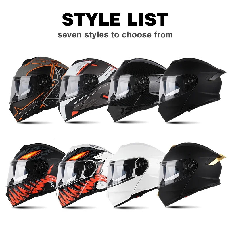 High Quality DOT Motorcycle Helmet Four Seasons Motocross Racing Modular Flip Up Casco Moto Men Women Off Road Helmet Unmasked 250222