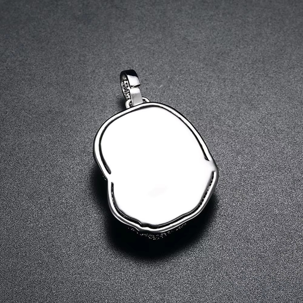 Scream Head Shape Hip Hop Certified Gold Pendant 24" Rope Chain Dia Necklace for Your Husband