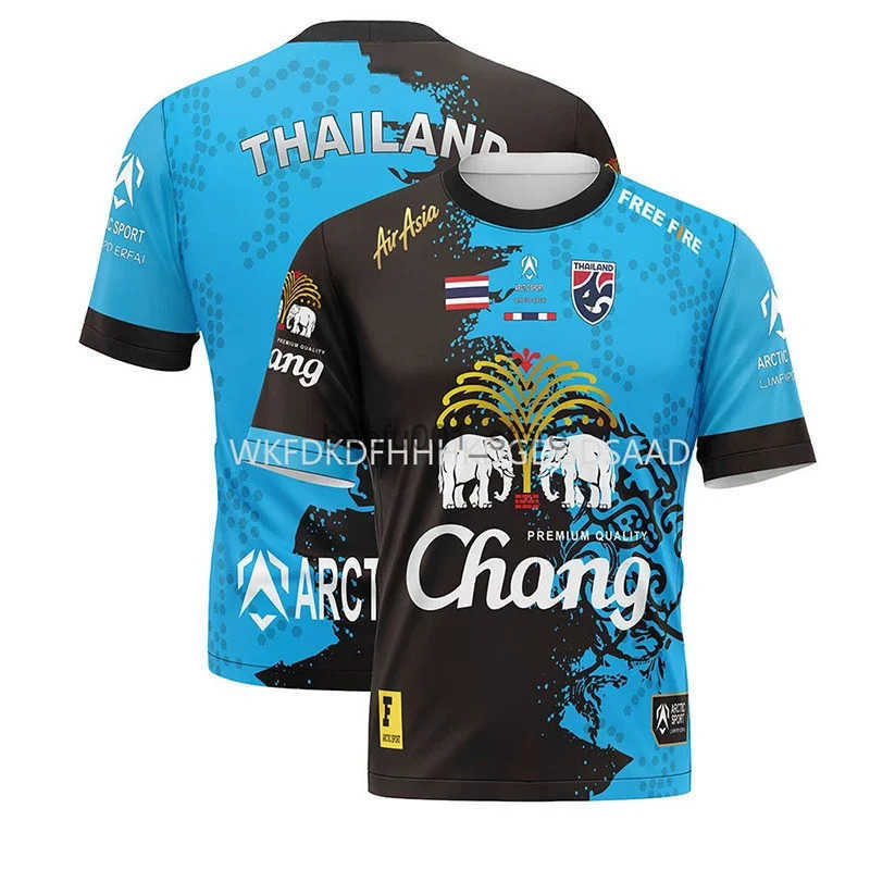 Men's T-Shirts Neutral style hot selling Thai Chang Jersey mens T-shirt 3D printed fast drying casual short Sved mens sports shirt top Q250223