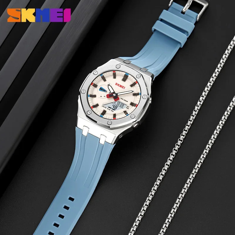 SKMEI Mens Watch 2243 Student Electronic Watch Multi functional Sports Waterproof Night Glow Electronic Watch 250217