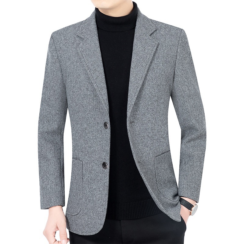 F223Autumn 2024 Elegant Businessmen's Blazer with Matching Pants Modern Middle Age Fashion
