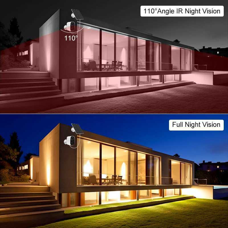 Wireless Wifi Camera CCTV Security Camera Outdoor Fl HD 1080P IP Camera With 5000mAh Battery Solar Powered Security Cameras Z250222