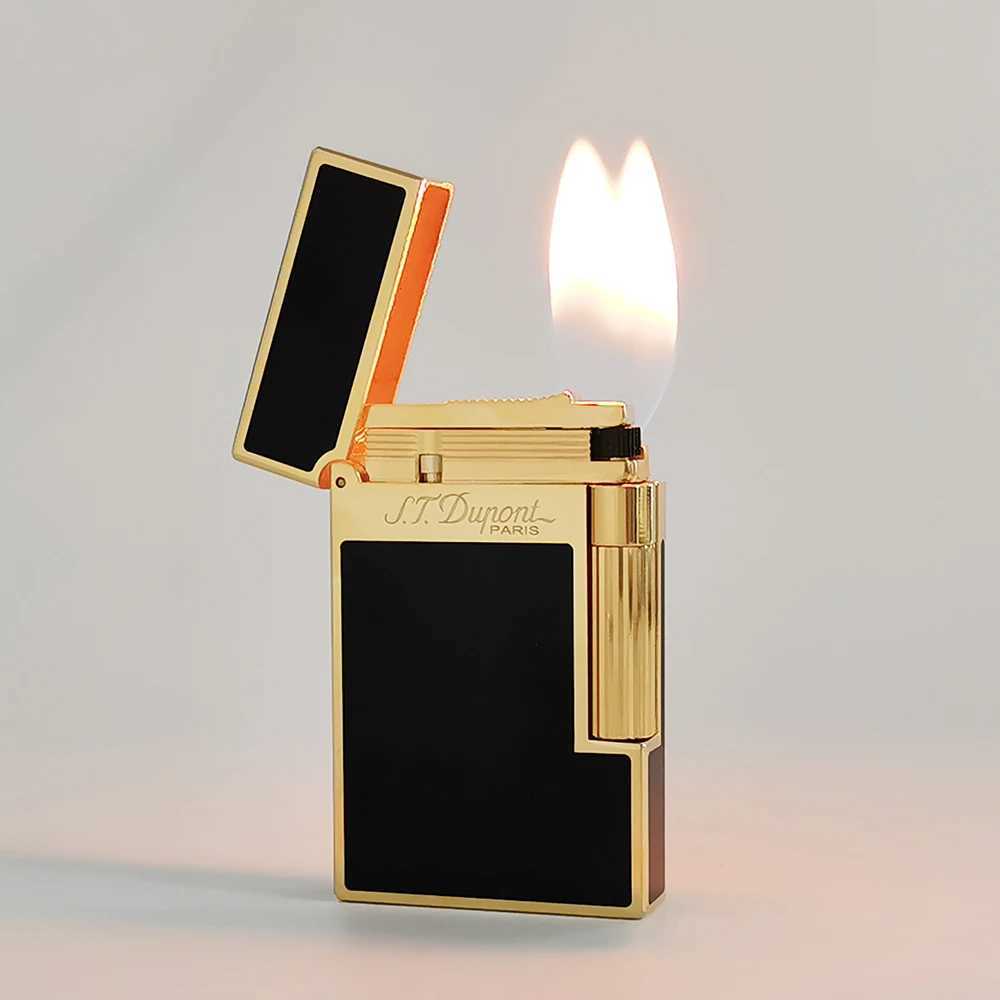 Memorialize Brass Cigarette Gas L2 Lighter Dual Flame Bright Sound Cool Smoking Accessories Men Anniversary Gifts Double Fire Y250222