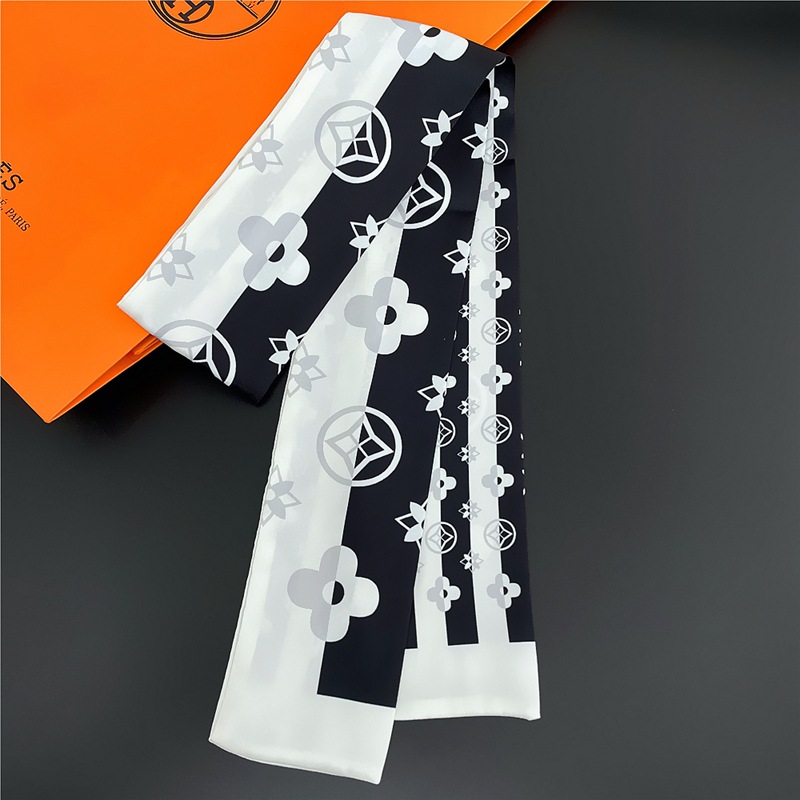 20style Stainless Steel Temperament Classic Design Womens Headband Fashion Bag Scarfs Designer Scarf For Women Hair Thin Scarves Neck Tie 120*8cm