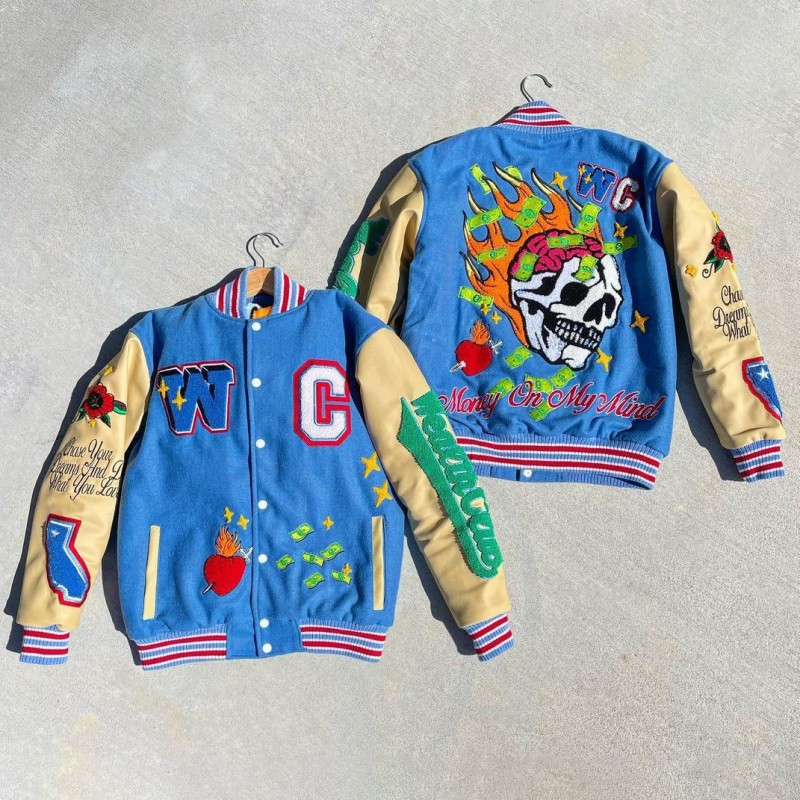 Men Bomber jackets buttons jacket Designer Jacket Woman varsity Long Sleeve Mens Jacket Clothing buttons With Baseball uniform coat