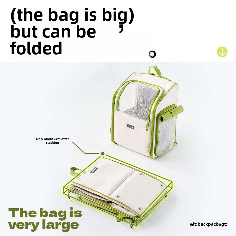 Portable and large-capacity lightweight cat bag, a double-shoulder backpack suitable for small dogs and cats