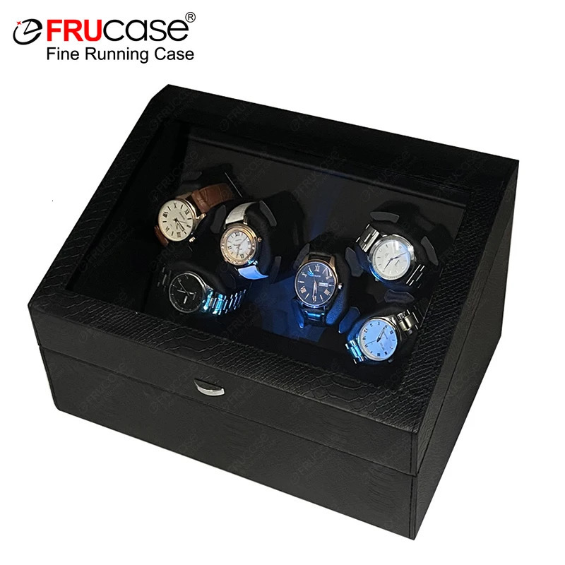 FRUCASE PU Watch Winder for automatic watches automatic winder 6 watches 250221