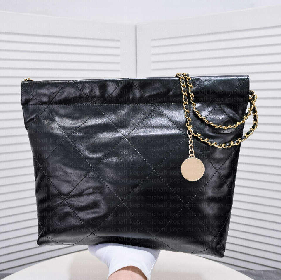7A high quality women's garbage bag 22bag large capacity shoulder bag designer bag diamond patterned leather chain bag