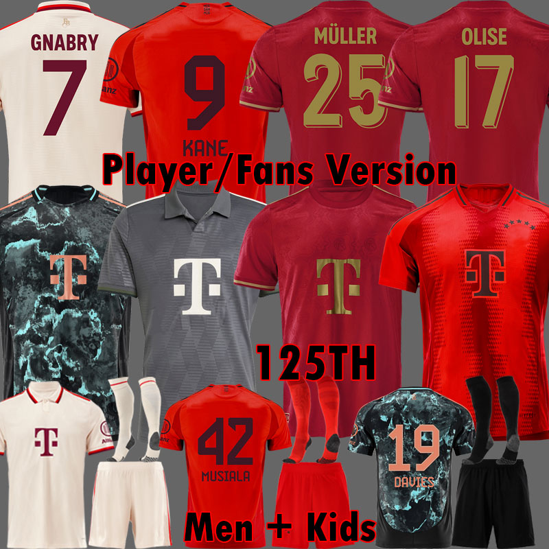 3XL 4XL 24 25 KANE soccer jerseyS 125TH SANE GNABRY MULLER GORETZKA KIMMICH Oktoberfest MUSIALA 2024 2025 BAYERNS OLISE muNIChES football shirt MINJAE Men Kids sets