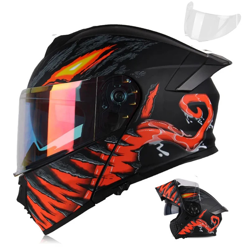 High Quality DOT Motorcycle Helmet Four Seasons Motocross Racing Modular Flip Up Casco Moto Men Women Off Road Helmet Unmasked 250222