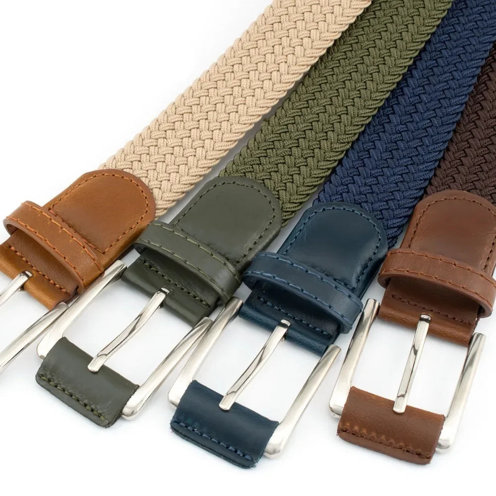Stretch Woven Breathable Alloy Pin Buckle Belt for Men Women High Quality Casual Jeans Golf Canvas Multifunctional Outdoor 250213