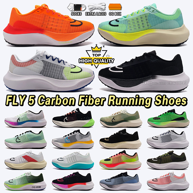Designer Zoom Fly 5 Sneakers Trainers Zoom X Black White Triple Bred Purple Tones Mystic Green Prep Men Women Carbon Plate Marathon Lightweight Durable Running Shoes