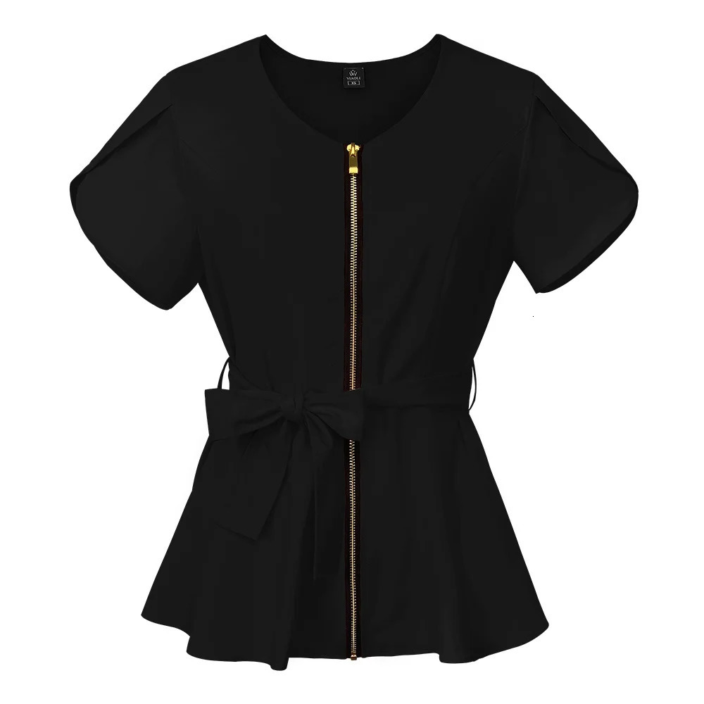 Korean Style Beauty Salon Work Clothes Operating Room Uniform Uniform Women Slim Belt Scrub Tops Clinical Work Blouse 250222