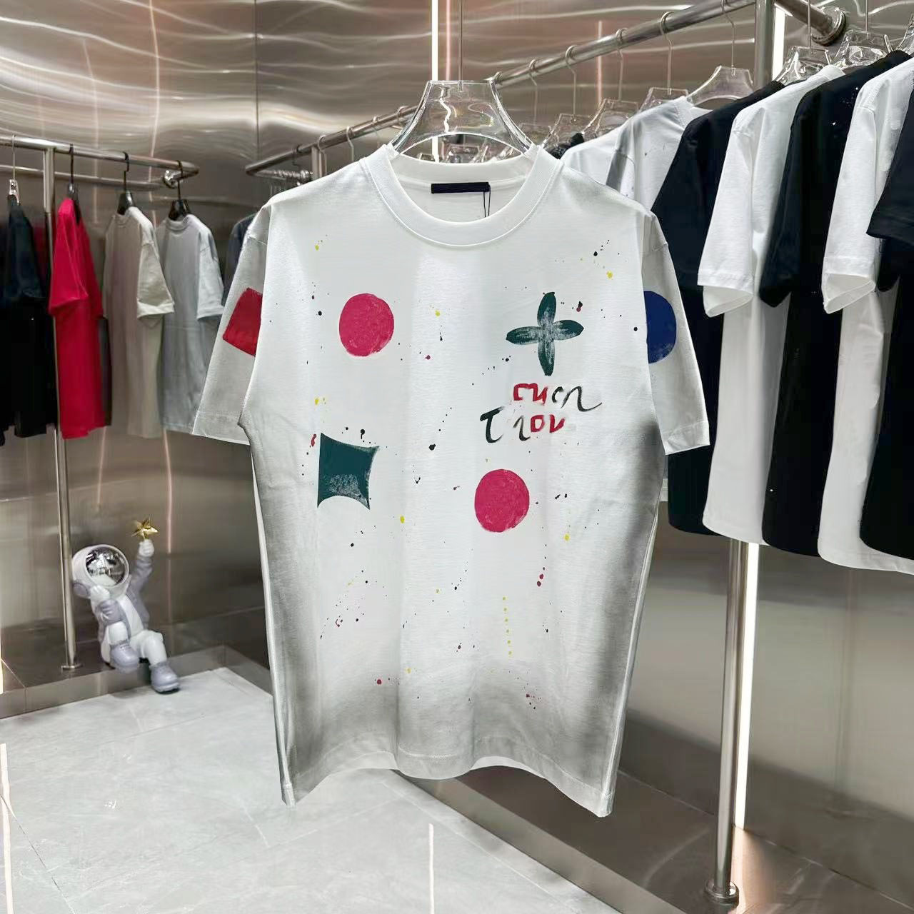 Men's T-shirt designer black and white short sleeved high-end high-quality men's embroidered letter pattern 100% pure cotton POLO shirt couple top