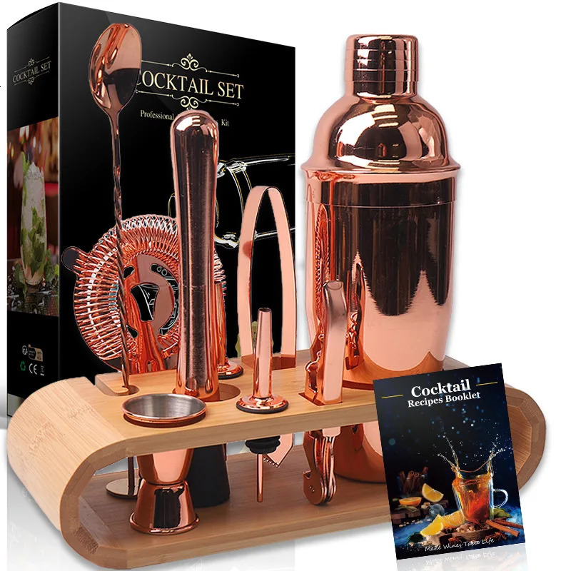 Mixology Bartender Kit 10Piece Bar Tool Set With Stylish Bamboo Stand Perfect Home Bartending Martini Cocktail Shaker 250218