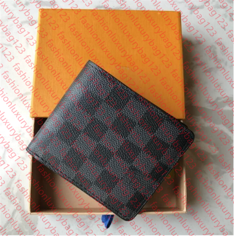 2023 Designer mens wallets luxury Damier Graphite purses embossed flower letter small credit card holders male fashion money clutch bags wallets