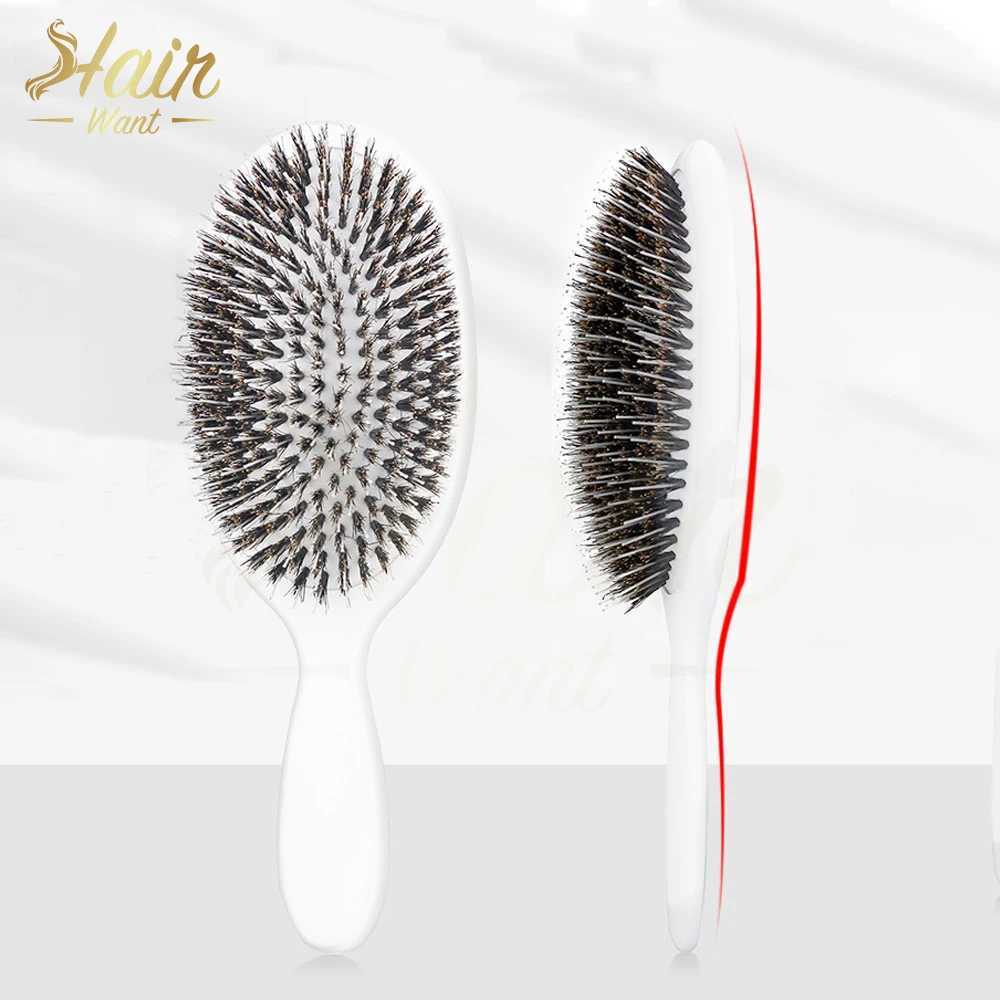 Hair Want Boar Bristle and Nylon Hair Comb Anti-static Hair Extension Brush Detangling Hair Brush Hairdressing Massage CombT250222