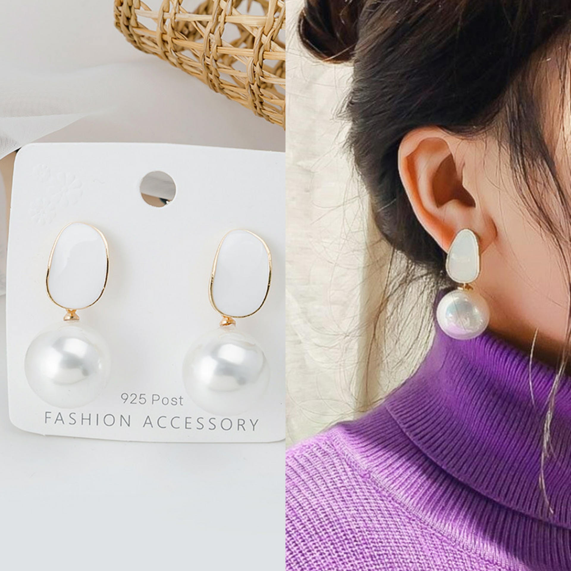 Pearl Pendant Fashion Elegant Stainless Steel Waterproof Earrings Sweet Simple Wedding Party for Women Jewelry Gifts Free shipping