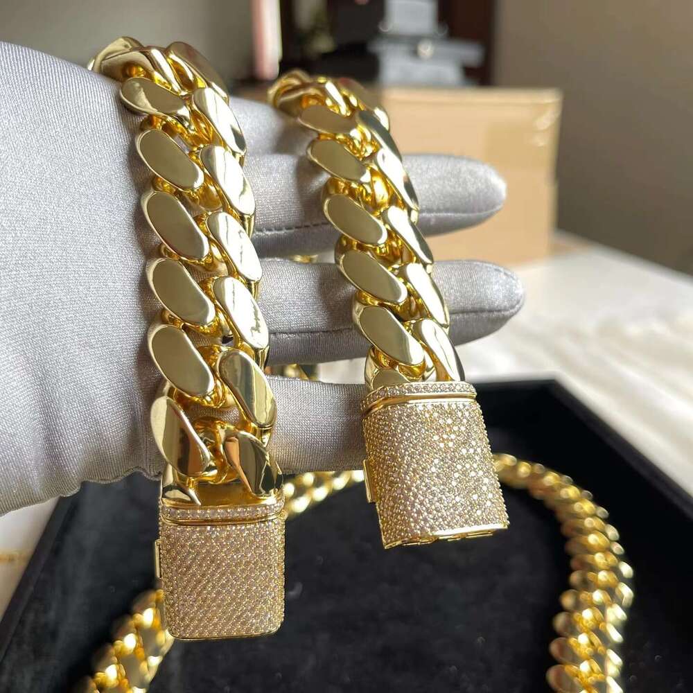 Hip Hop Jewelry Cadena Cubana Custom 10K 14K Real Solid Yellow Gold Miami Cuban k Bracelet for Men Women
