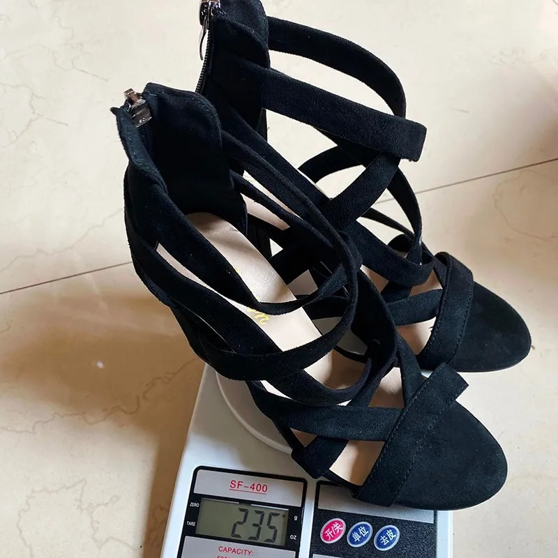 Knee High Boots For Women Chunky Heel Sandals Casual Open Breathable Women Fashion Zipper Wedding Shoes For Bride High Heel 250218